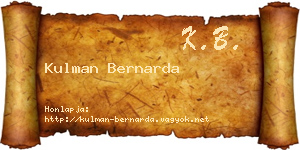 Kulman Bernarda névjegykártya